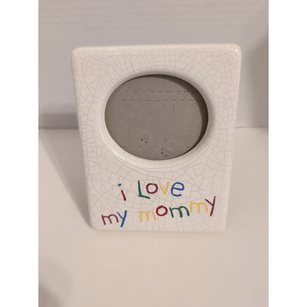 Vintage Miniature Ceramic‎ Picture Frame I Love My Mommy